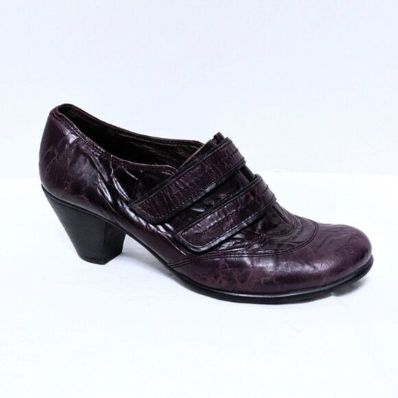 FIDJI FIDJI Dark Purple Heeled Loafers 39 - Picture 1 of 7